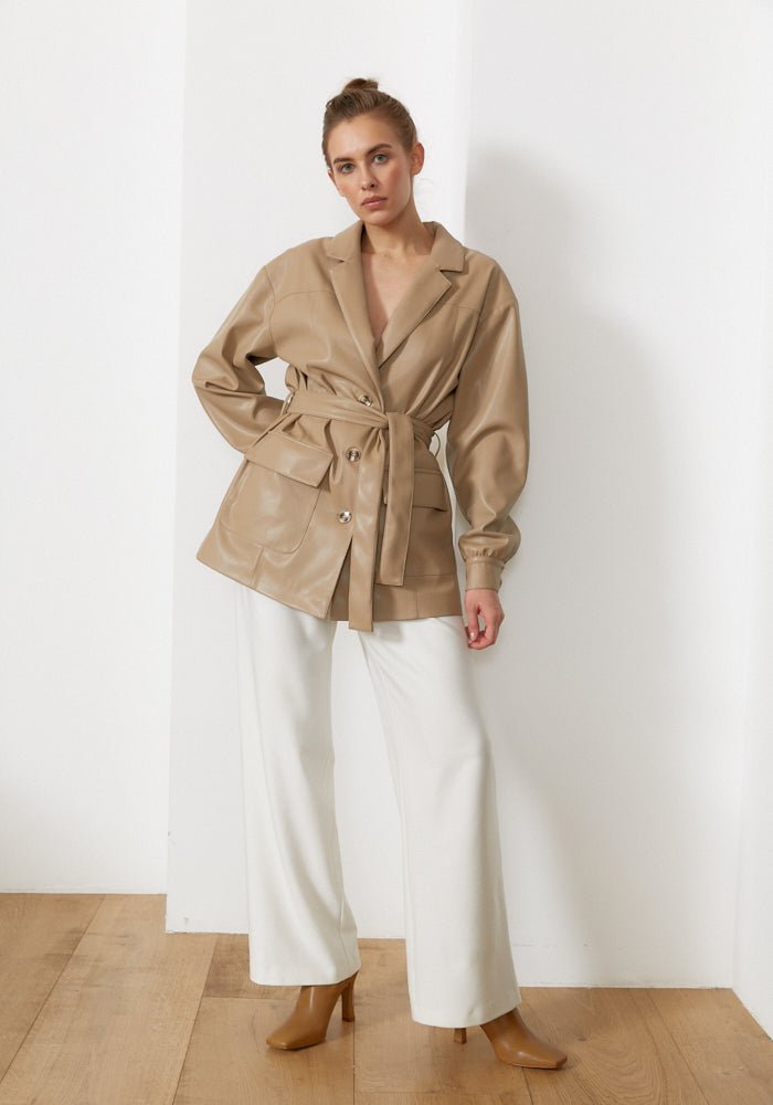 Studio 29 Blazer Kunstleder beige