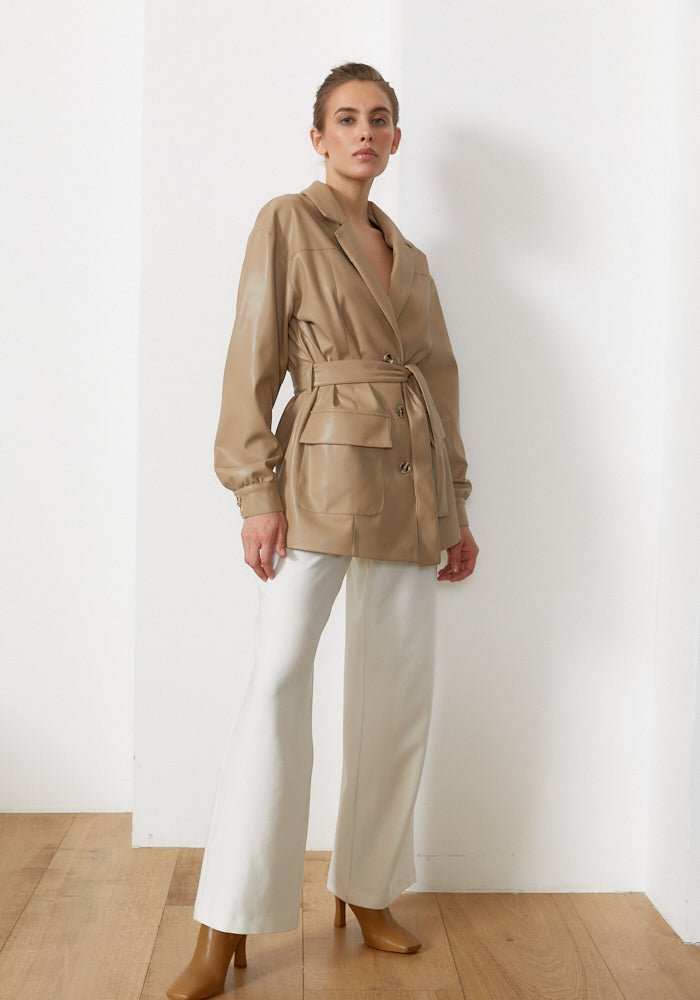 Studio 29 Blazer Kunstleder beige